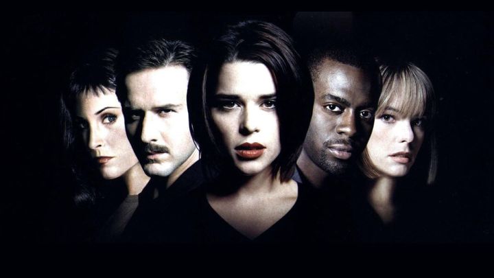 The cast of Scream 3 in a poster for the movie.