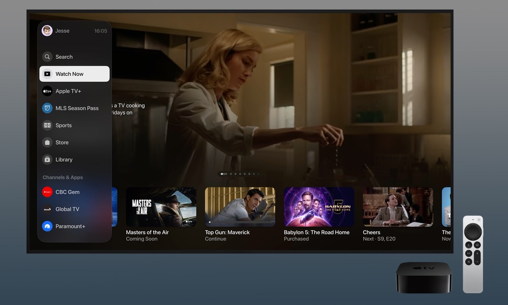 The TV App Gets a New Sidebar Design in tvOS 17.2
