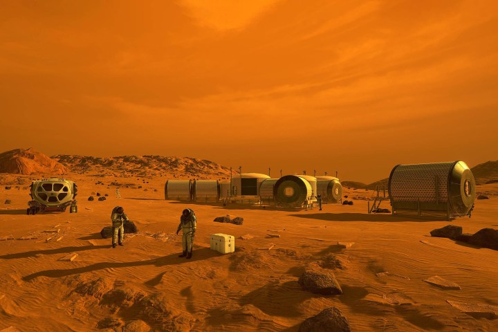 Humans on Mars NASA concept image
