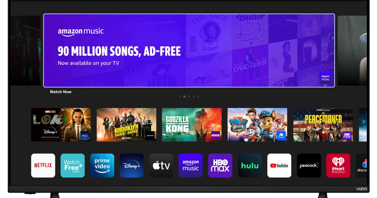 Amazon Music is now available on Vizio TVs